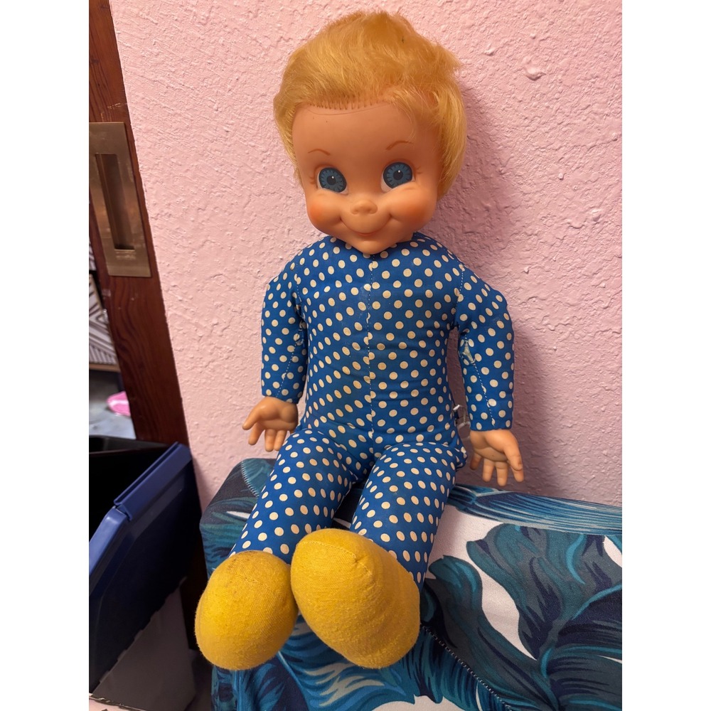 Vintage 1967 Mattel Mrs Beasley Doll Family Affair Polka Dot Non-Working Talking